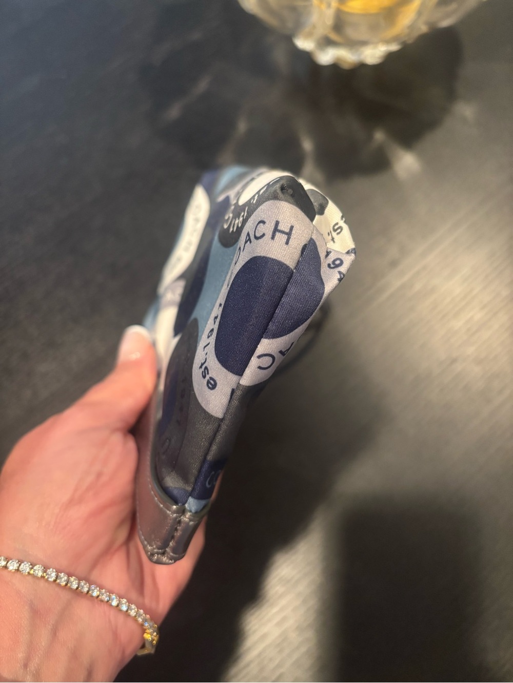 Coach Navy, Light Blue & Silver Signature Wristlet - Picture 4 of 6